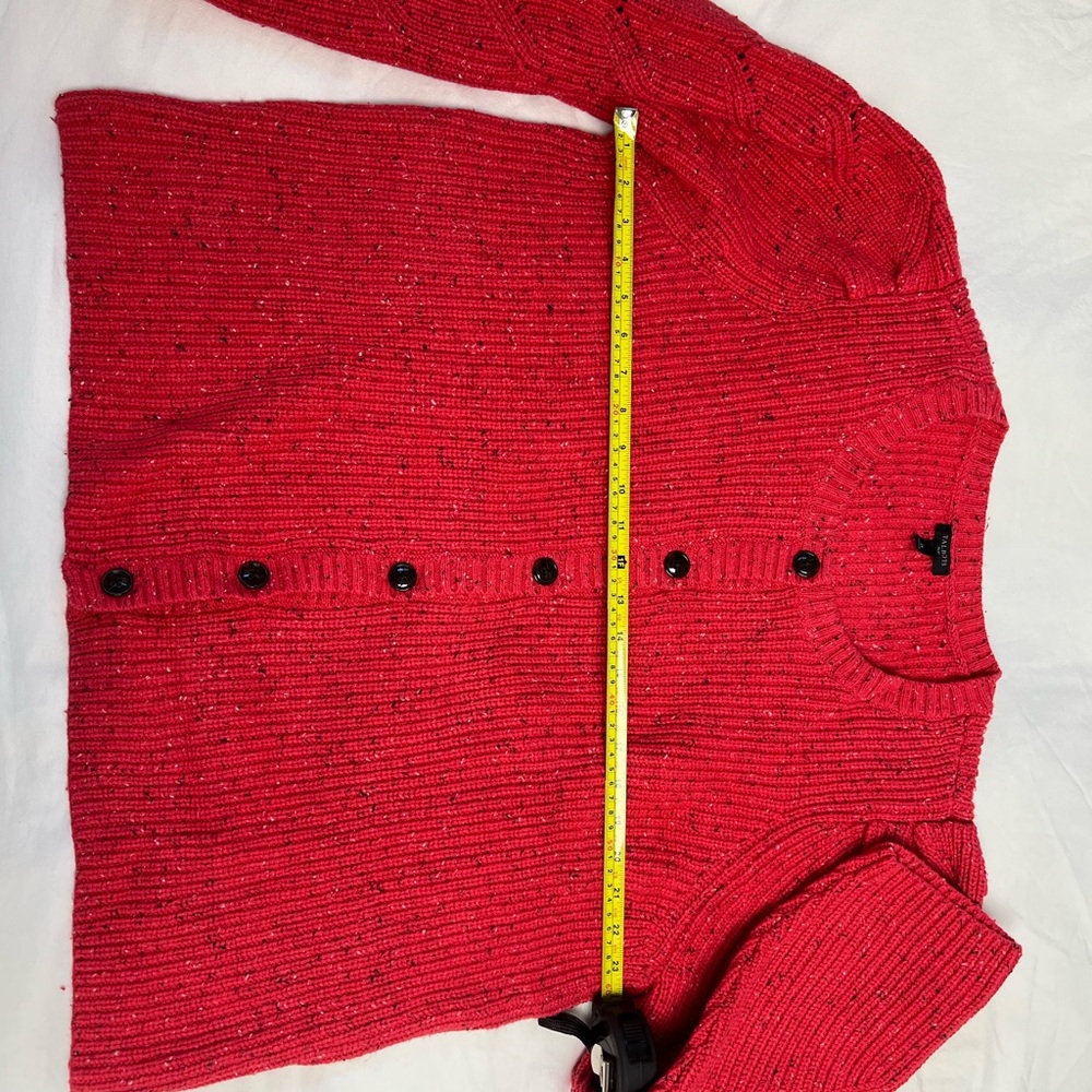 Red Button-Up Sweater - Picture 2 of 4